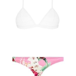 Triangl Hibiscus Floral Garden Pink Posies Neoprene Bikini Set